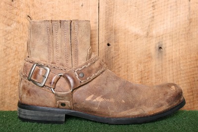 distressed harness boots