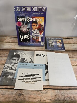 Star Control I & II  - IBM DOS CD-ROM - PC - 1992 Accolade - Guide &Map included