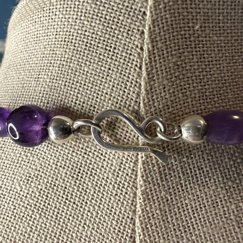 Mine Finds By Jay King Genuine Amethyst Beaded Necklace & Drop Hoop Earrings Set - Picture 10 of 13