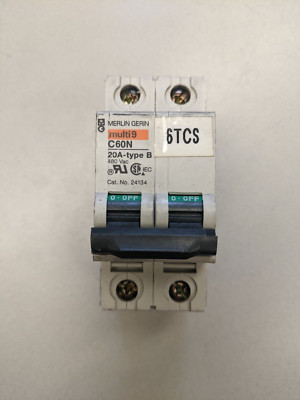 Merlin Gerin Multi9 C60N 20A-type B 480 vac 2 Pole