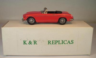 K & R Replicars 1/43 MGB Roadster MKS 1/2 rot Keinserien-Modell OVP #106