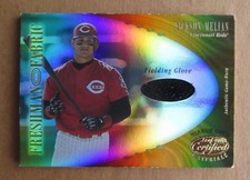 2001 LEAF CERTIFIED MATERIALS JACKSON MELIAN FRESHMAN FABRIC MIRROR GOLD 01/25