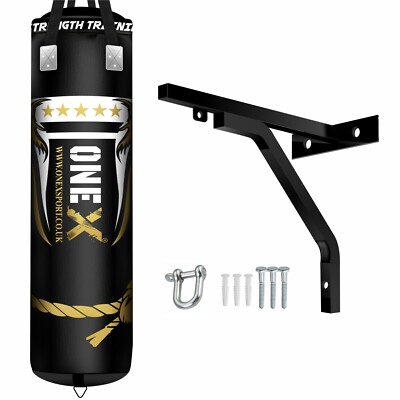 Kick Boxing Set Onexsport Punch Bag 5ft Heavy Filled Punch Bag