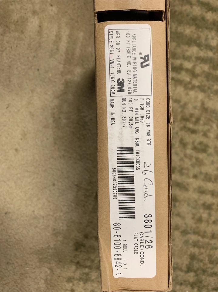 3M VW-1 Flat Cable Ribbon Red/grey 9 Min Mil Avg 100 Ft 30.5 M 80-6100-8842-1 - Image 3 of 3