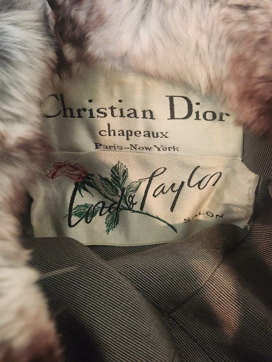 Christian Dior Chapeaux Vintage Womens Chinchilla Pillbox Hat  View 2