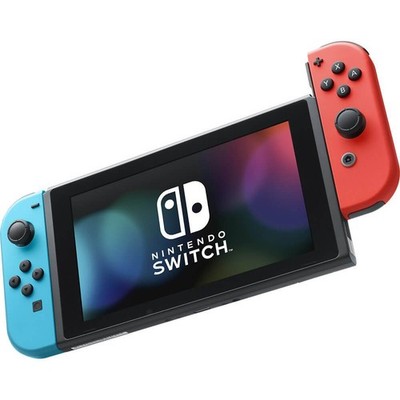 Switch with Neon Blue and Neon Red Joy Con