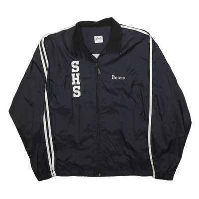 Asics Herren Trainingsjacke Navy Blau Bären S Polyester Reißverschluss Uni Sport Freizeit