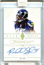 RICHARD SHERMAN 2014 FLAWLESS GOLD TEAM PANINI ON CARD AUTO SP 7/10 SEAHAWKS