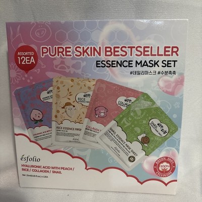 Esfolio Pure Skin Bestseller Essence Face Mask Set 12 Pack Korean Beauty