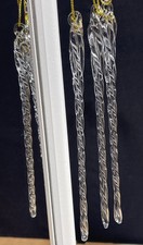 Set of 85 Glass Twist Icicle Ornaments Vintage 5  Tall Home For The Holidays