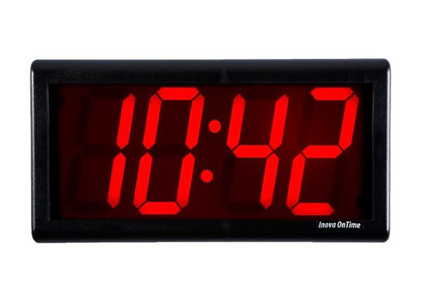 NOVANEX INOVA ONTIME INTERTEK ONT4BK-P 4 DIGIT POE RED LED CLOCK