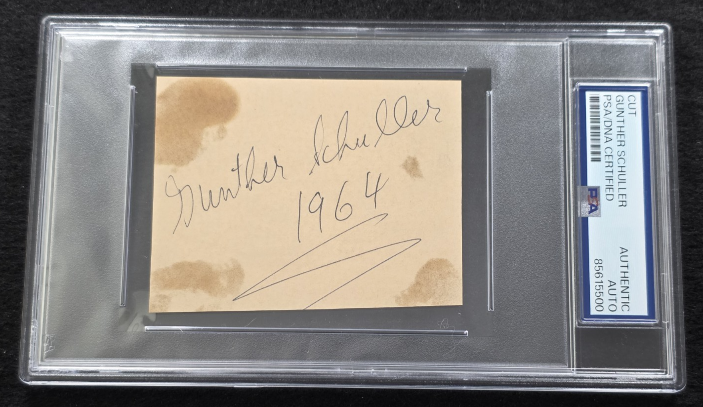 1964 GUNTHER SCHULLER Cut Signature-JAZZ COMPOSER-CONDUCTOR-PSA 