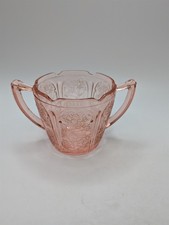 Vintage Jeannette Cherry Blossom Pink Depression Glass Sugar Dish (Has Residue)