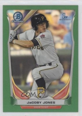 2014 Bowman Chrome Prospects Green Refractor 37/75 JaCoby Jones #BCP68 ok2