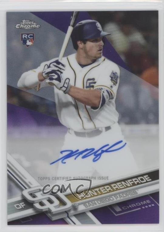 2017 Topps Chrome Rookie Purple Refractor 42/250 Hunter Renfroe #RA-HR Auto RC