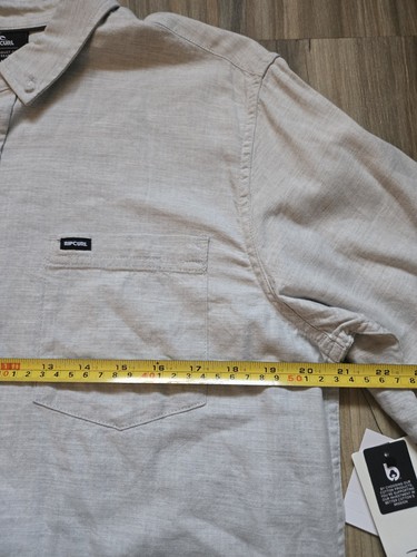 RIP CURL Ourtime Men's M NEW Button Up Algodon / Viscose Cotton Dress Shirt - Picture 5 of 8