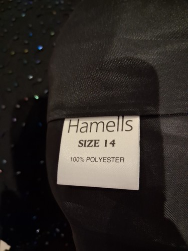 Hamells Wavelength Beaded Bodice Off Shoulder Short Sleeve Long Black Dress - Picture 6 of 6