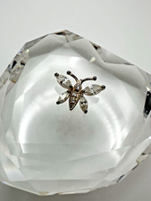 Vintage Sterling Silver CZ Butterfly Necklace Pendant 2cm JB22