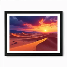 Sunset In The Desert Art Print Fram Framed Wall Art Poster Canvas Print Picture