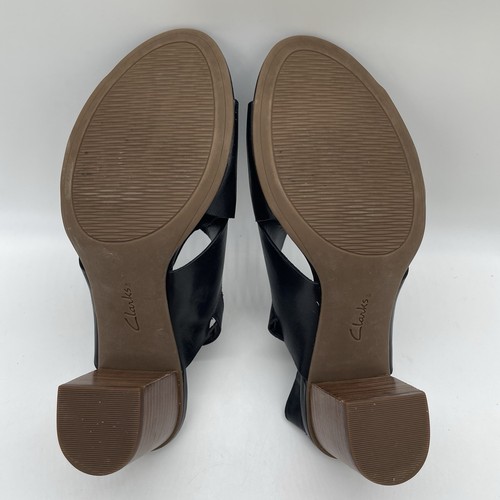Clarks Womens 9 Sandals Black Artisan Ralene Vive Leather Sling Back Block Heel - Bild 6 von 10