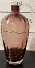 Dark pink glass jug with handle Many Uses - Flower Vase Water Pitcher