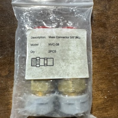 PACK OF 2 - MRCOOL NVC-38 No-Vac Male Connector Couplers 3/8'' (M1)