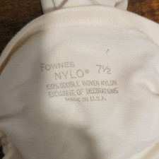 Fownes Vintage Ivory Gloves NYLO 7 1/2 100 Double Woven Nylon Made in USA