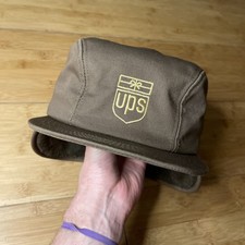 Vintage K-Products UPS United Parcel Service Trapper Flap Cover M/L Hat Winter