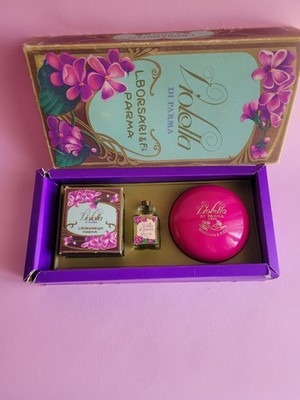 Vintage Schatulle Violetta Di Parma L. Borsari 1870 Parfum Extrait + Seifen