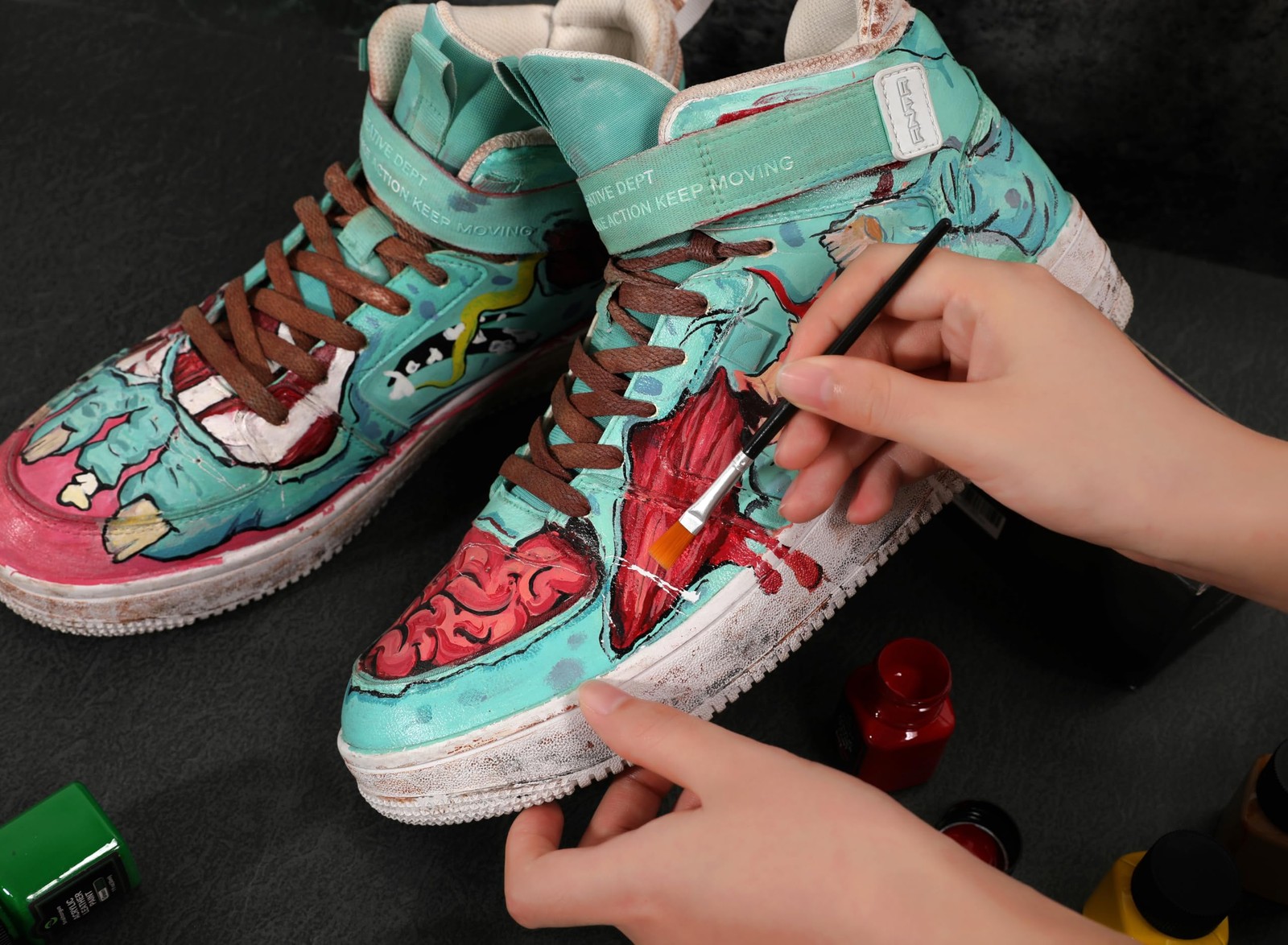 14 Original Colors Acrylic Leather Paint Kit for Shoes, Sneaker, Couches, Bag...