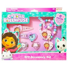 Girls Jewelry Box Set - 6 Piece Toy with Rings, Bead Bracelets Hair Clips - Ag