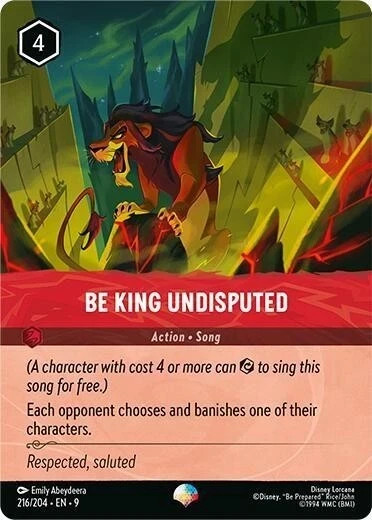 Be King Undisputed (Epic) 216/204 NM Disney Lorcana TCG Fabled