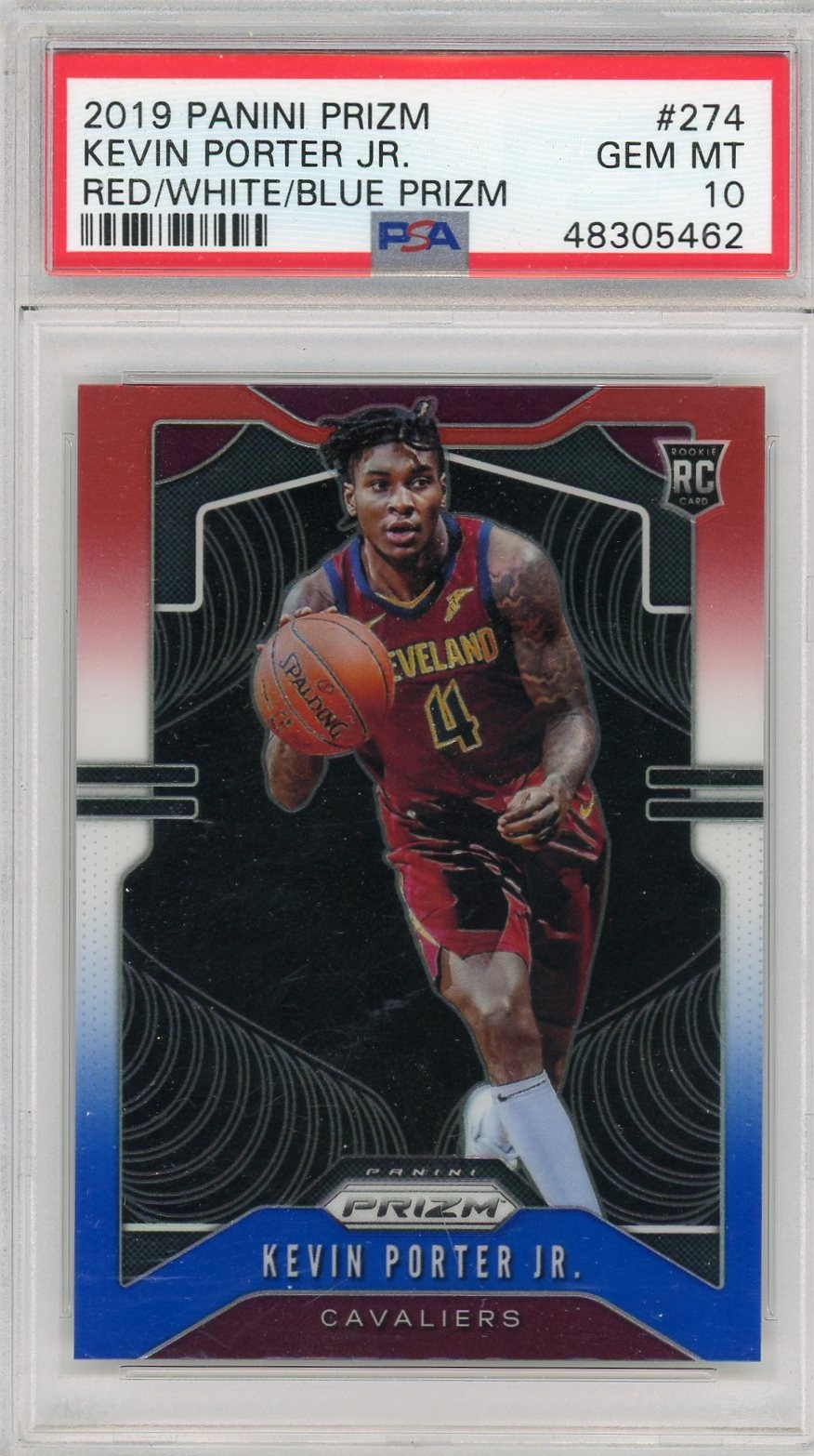 Kevin Porter Jr. 2019 Panini Prizm Red White Blue RC PSA 10!