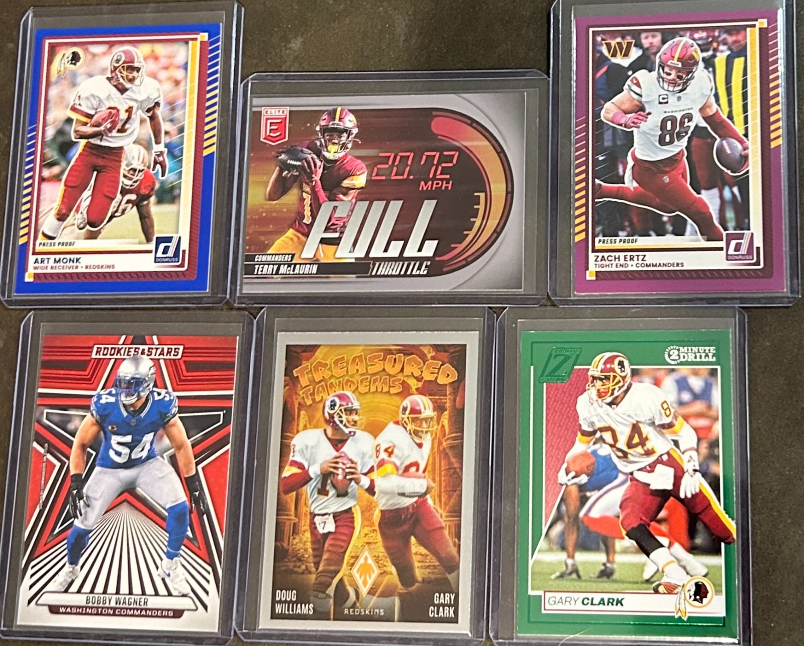 2024-25 Panini Football Washington Commanders 6 Card Insert/Parallel Lot