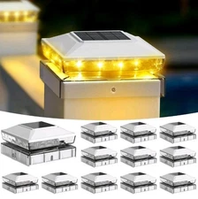 Solar Post Cap Lights Deck Fence Post Solar Lights 4x4 5x5 Warm White White12 P
