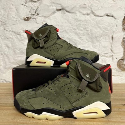 Air Jordan 6 SP Travis Scott Olive Men's Size 10.5 Pre-owned Sneakers CN1084-200