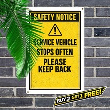 Caution This Vehicle Makes Frequent Stops Safety Metal Tin Sign 8x12