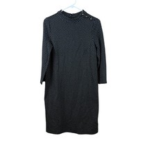 Talbots Black White Long Sleeve Shift Dress Women’s SP Zipper Holiday