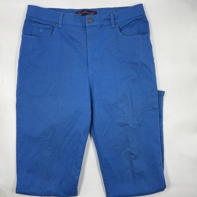 Gloria Vanderbilt Pants Womens 12 Blue Amanda Chino Twill Stretch Pockets Zip