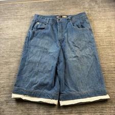 VINTAGE Southpole Jean Shorts Mens 38 Blue Jorts Baggy Wide Leg Loose Y2K 15"