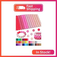 160PCS FIVEIZERO 15mm Silicone Beads for Keychain Making - Mixed Color Round Rub