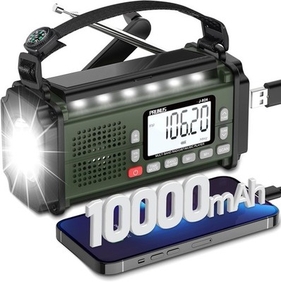 J-924S Digital Radio AM/FM/SW Kurbelradio Notfall mit 10000mAh Akku Radio
