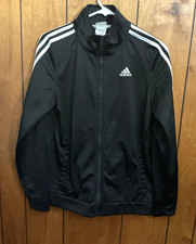 Adidas Kid s XL 18/20 Polyester Zip Up Jacket Black