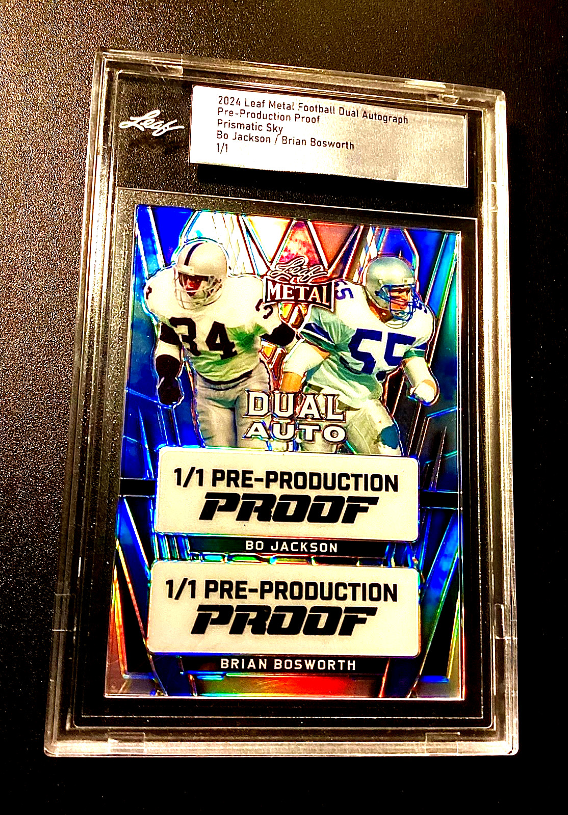 Bo Jackson 1/1 2024 Leaf Metal Refractor Prismatic Sky Raiders 1 of 1 Bosworth