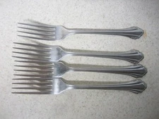 LOT OF 4 ONEIDA COMMUNITY CLARETTE STAINLESS FLATWARE DINNER FORKS
