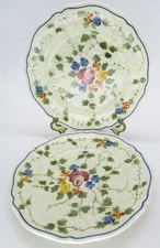 2 Longchamp Nemour Salad Plates 7.5" France Handpainted EUC