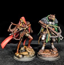 Red the Big Bad Hand Painted Fantasy Ranger Wolf Hunter Miniature DnD Set
