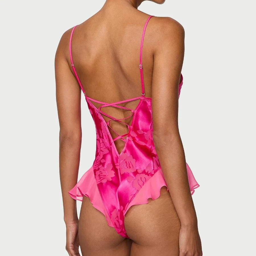 Peluche satinado Victoria's Secret VS Archives Burnout S *rosa intenso* ¡NUEVO! Foto 3 de 3