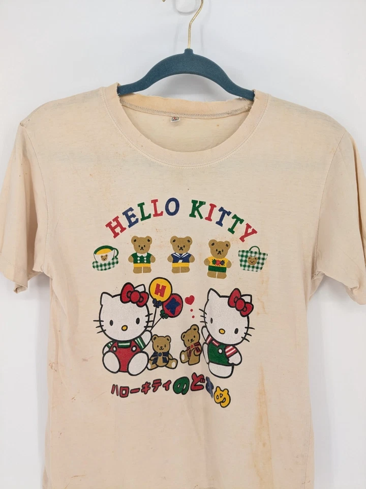 Camiseta De Colección Hello Kitty Niños L Puntada Única Sanrio Japón Camiseta Gráfica Rara Foto 3 de 4