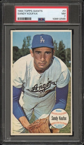 1964 TOPPS GIANTS #3 SANDY KOUFAX PSA 7